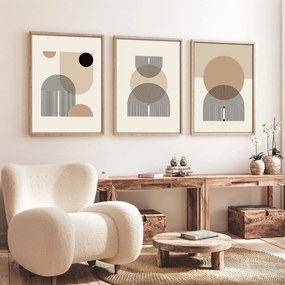 Huhu263 keretezett MDF falikép, 50 x 70 cm, 3 db-os szett