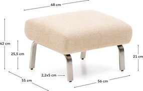 Világosbarna zsenília lábtartó Amsen – Kave Home