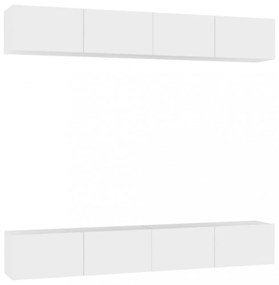 4 db fehér szerelt fa TV-szekrény 100 x 30 x 30 cm