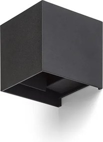 RENDL TITO SQ DIMM fali lámpa fekete 230V LED 2x3W IP65 3000K