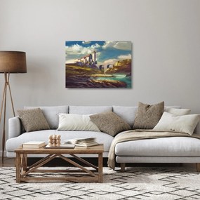 Kép - Középkori vár (üvegen) (70x50 cm)