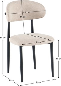 Étkezőszék, bézs szövet/fekete, ZAJDA TYP 1