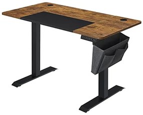 Elektromosan állítható íróasztal komplett, rusztikus barna 120x60x72-120cm