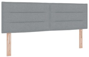 Boxspring ágy matraccal, világosszürke, 140x190 cm, szövet.