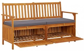 tömör akácfa tárolópad párnával 148 cm