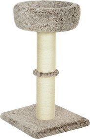 PawHut Macska Támfa 87 cm Magas Kiscica Tornyával, Ágyazott, Vastag Oszloppal, Zsuggózós Karcolóval, Kiscicák Számára 6 kg-ig, Belső Használatra, Barn