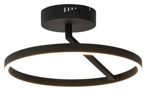 Design mennyezeti lámpa fekete 3 fokozatban szabályozható LED-del - Anello