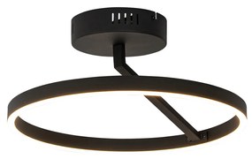 Design mennyezeti lámpa fekete, beépített LED-del, 3 fokozatú fényerőszabályzóval - Anello