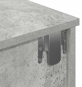 Falipolc fiókokkal betonszürke 80x31x17 cm műszaki fa