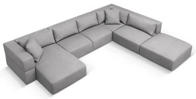 Világosszürke sarokkanapé (jobb oldali-"U" alakú) Esther – Milo Casa