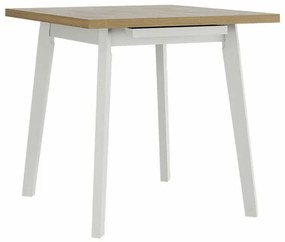 Asztal Victorville 183Sonoma tölgy, Fehér, 75x80x80cm, Hosszabbíthatóság, Laminált forgácslap, Fa, Részben összeszerelt