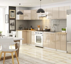 Alsó konyhaszekrény Ozara S60 3SZ (fehér + fényes cappuccino). Akció -15%. 1071116