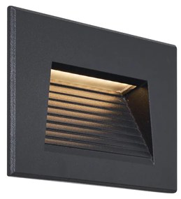 Modern, süllyesztett fekete fali lámpa 11,5 cm LED-del, IP65 - Trem