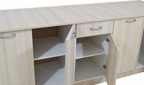 Nisa konyhabútor, Világos szil / Fehér, 200 cm