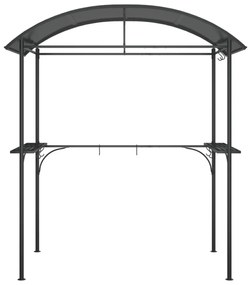 antracit acél grillező pavilon oldalsó polcokkal 220x115x230 cm