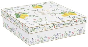 Mediterrán porcelán citrom mintás kávés csésze 6 személyes szett Fleurs et Citrons