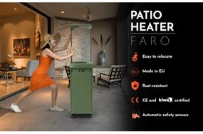 Planika Faro GAS - Kültéri gáz kandalló 142x36 cm 8kW zöld + védőborítás