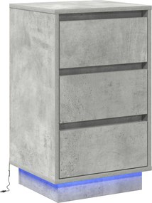 vidaXL Éjjeliszekrény fiókkal Beton Szürke 39 x 34,5 x 65 cm Faanyag