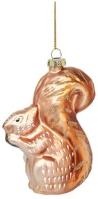 Üveg kézzel készített karácsonyfadísz 4,5 cm Woodland Squirrel – Sass &amp; Belle