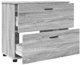 Fürdőszoba bútor szett 3 pcs Szürke sonoma 76.5 x 35 x 64 cm