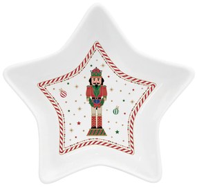 Karácsonyi porcelán csillagtál 15 cm Nutcracker Twist