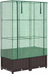 vidaXL rattan megjelenésű magaságyás melegháztakaróval 80x40x138 cm