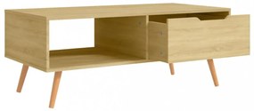 sonoma tölgy színű szerelt fa dohányzóasztal 100 x 49,5 x 43 cm