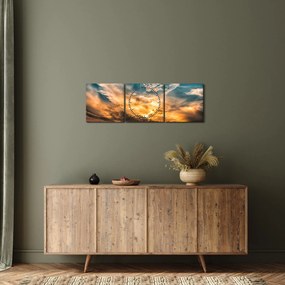 Felhők képe (órával) (90x30 cm)