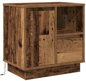 éjjeli szekrény LED lámpákkal 2 db Régi Fa 50x34,5x50 cm