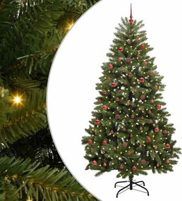 vidaXL Mű karácsonyfa 300 LED-del Zöld 240 cm PVC és fém