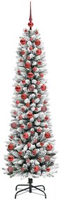 Mű karácsonyfa Zöld és fehér 180 cm PVC és Fém és Műanyag