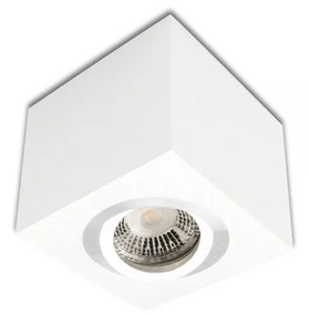Mennyezeti szpot lámpatest GU10/MR16 LED fényforráshoz, szögletes, fehér
