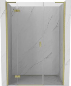 Mexen Mist-H L zuhanyajtó balra nyíló, 150 cm, áttetsző, arany kefe - 8A5L-150-001-55-00-L