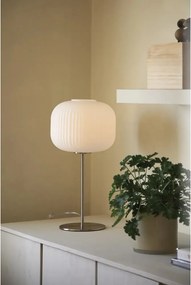 Fehér-ezüstszínű asztali lámpa üveg búrával (magasság 50 cm) Sober – Markslöjd