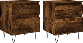 vidaXL 2 db füstös tölgy színű éjjeliszekrény 40 x 35 x 50 cm