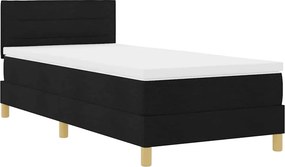 vidaXL LED Box Spring Ágy matracmal leddel Fekete 80 x 200 cm szövet
