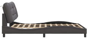 szürke műbőr ágykeret LED-világítással 120 x 200 cm