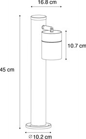 Kültéri lámpa fekete 45 cm AR70 állítható IP44 - Solo