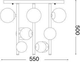 Ideal Lux - LED Csillár rúdon PERLAGE 9xG9/3W/230V átm. 55 cm arany/fehér