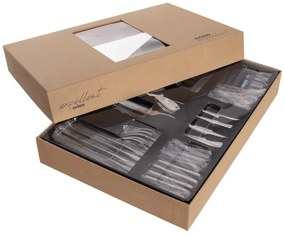 Ezüstszínű rozsdamentes acél evőeszköz készlet 24 db-os Mirror – Orion