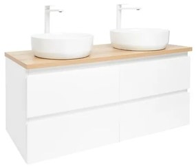 SAT B-Way Fürdőszobaszekrény mosdóval 119x50x45 cm fehér fényes BWAY2120WDOAKU2B