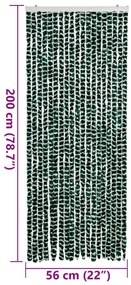 zöld és fehér zsenília rovarfüggöny 56 x 200 cm