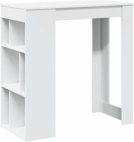 vidaXL fehér szerelt fa tárolórekeszes bárasztal 102 x 50 x 103,5 cm