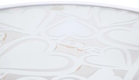 fém és üveg kisasztal készlet – 2 db love szíves – Fehér