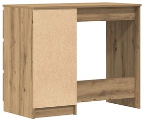 kézműves tölgy színű szerelt fa íróasztal 90x45x76 cm