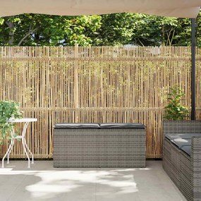 Szürke polyrattan kerti pad párnával 116 x 46 x 57 cm