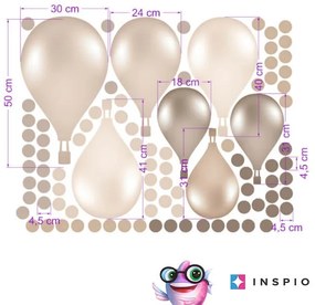 INSPIO Falmatrica gyerekszobába - Krémszínű hőlégballonok