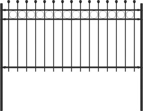 vidaXL Gyűrűs Kerítés Fekete 200 x 150 cm Porszórt acél