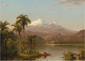 Üveg kép - Frederic Edwin Church, Tamaca Palms, reprodukciók (70x50 cm)