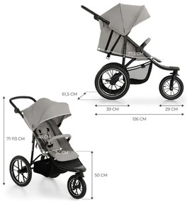 KINDERKRAFT - Helsi2 sport babakocsi, szürke színű